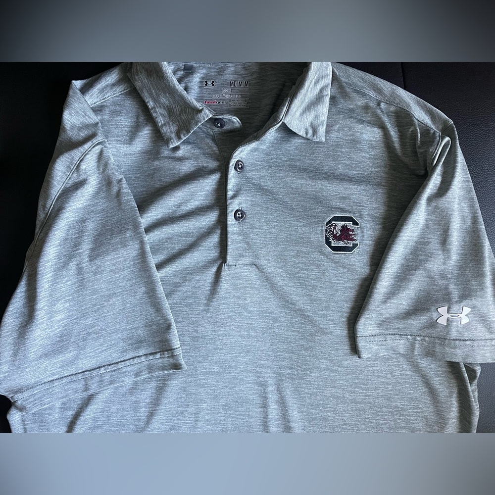 USC South Carolina Gamecocks Under Armour Men's Medium M HeatGear Loose Fit Polo